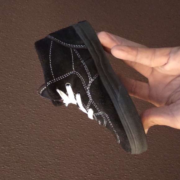 VANS HALF CAB BLACK/WHITE STITCH (TC6D) KIDS PROFESSIONAL SKATE BOARD SHOE - Picture 3 of 17